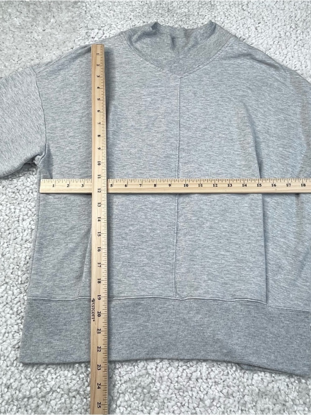 Athleta Apollo Sweater Gray Pockets Small Mockneck Preppy Lounge - Picture 11 of 11